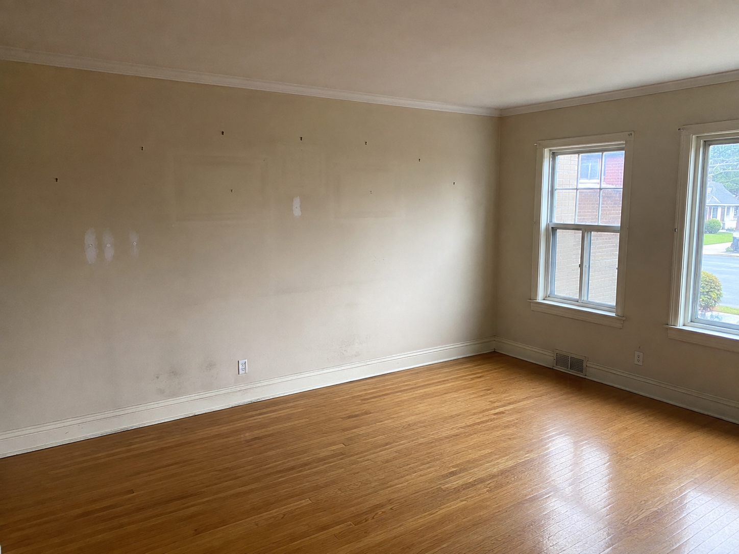 Living room walls before painting